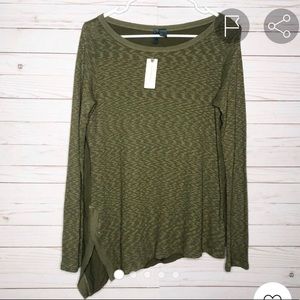 Left Of Center Anthropologie Olive Green Top XS